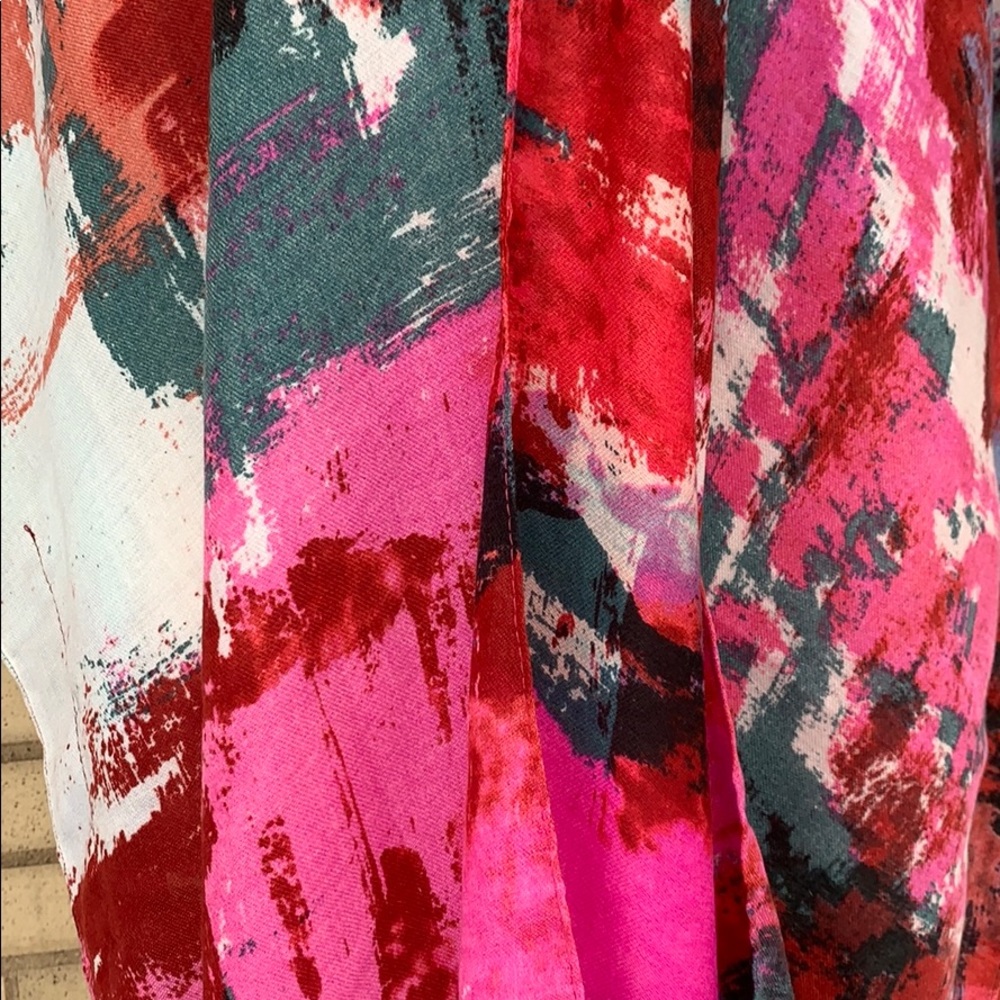 MULTI DISTRESSED PAINT STYLE WIDE SLEEVE KIMONO - Picture 6 of 8